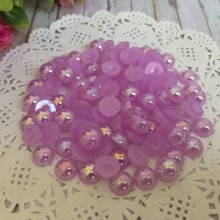 Напівбусина, 8 мм, бузковий перламутр, 100 шт.