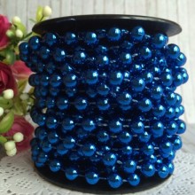 Новорічні намисто, 8 мм, синій, метр