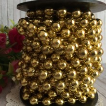 Новорічні намисто, 10 мм, золотий, метр