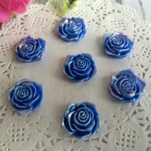 Серединка троянда з перламутром, 19 мм, синій