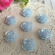 Серединка троянда з перламутром, 19 мм, блакитний