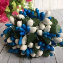 Гілочка Wow, білий перламурт з темно-бірюзовим.