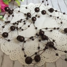 Намистини на волосіні, 8 мм, шоколадні, довжина нитки 1,3 м