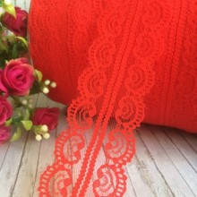 Мереживо завиток, 4,5 см, червоне (не стрейчеве), метр