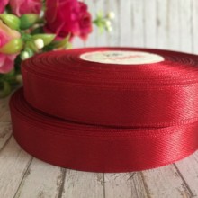 Атлас 1,2 см, червоний оксамит, рулон 33 м