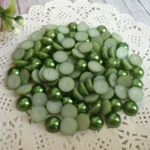 Напівбусина, 8 мм, оливковий, 100 шт.