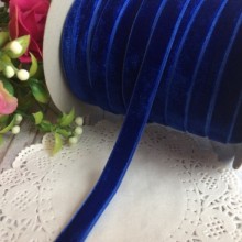 Стрічка велюр, 1 см, темно-синій, метр