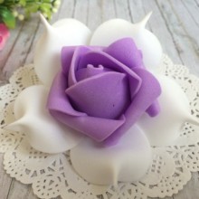 Бутон троянди, 6,5 см, біло-фіолетовий