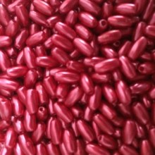 Перли-рис, 4х8 мм, червоний, 1 шт. (пластик)