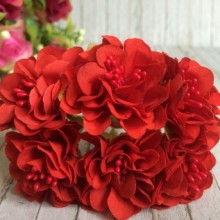 Хризантема (тканинна), 4 см, червона