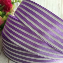 Атлас 2,5 см, смуга, темно-ліловий