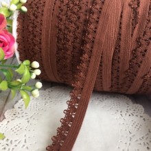 Гумка для пов'язки Ажур, 14 мм, шоколадна