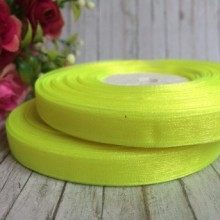 Органза 0,9 см, лимонний, рулон 45 м