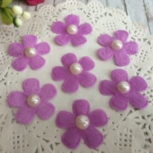 Квіточка з фетру з перлами, 2,5 см, фіолетовий