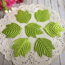 Листок берези тканинний, світло-зелений, 10 шт.