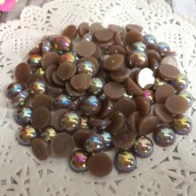 Напівбусина, 8 мм, капучіно перламутр, 100 шт.