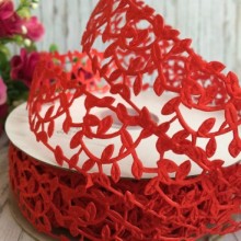 Мереживна стрічка Лавель, 3 см, червоний