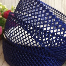 Мереживна стрічка сіточка, 4 см, темно-синій, метр