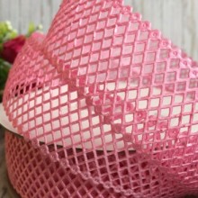 Мереживна стрічка сіточка, 4 см, середньо-рожевий, метр