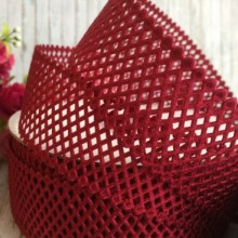 Мереживна стрічка сіточка, 4 см, бургунді, метр