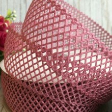 Мереживна стрічка сіточка, 4 см, пудровий, метр