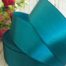 Атлас 2,5 см, бірюзовий, метр