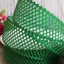 Мереживна стрічка сіточка, 4 см, зелений, метр