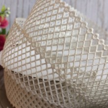 Мереживна стрічка сіточка, 4 см, молочний, метр