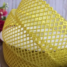 Мереживна стрічка сіточка, 4 см, жовтий, метр