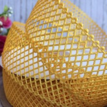 Мереживна стрічка сіточка, 4 см, темно-жовтий, метр