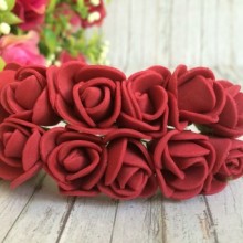 Троянда 1,5-2 см, бургунді, 12 квіточок у пучку