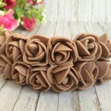 Троянда 1,5-2 см, кавова, 12 квіточок у пучку