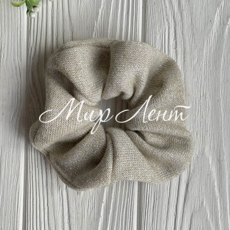 Скранч ангора люрекс, 12 см, молочний, шт.