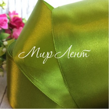 Атлас 5 см, оливковый, рулон 33 м