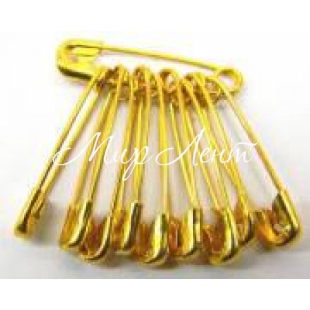 Шпилька англійська, 2 см, золото, упаковка 100 шт.