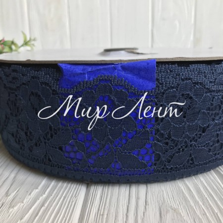 Мереживо трояндочка, 6 см, сапфіровий, метр