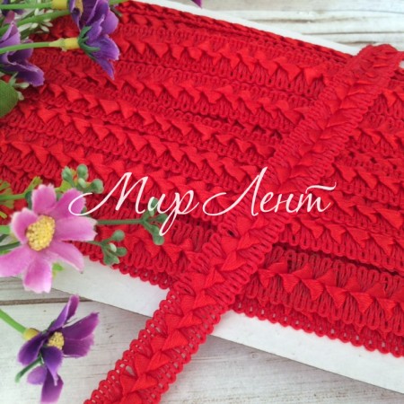 Тесьма самоса, 1,8 см, красная