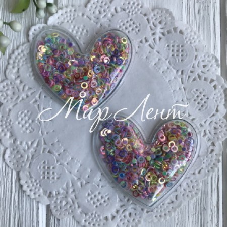 Силіконове серце з наповнювачем, 5 см, різнокольорові кільця, шт.