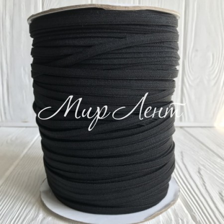 Гумка для мед масок, 6 мм, чорний, метр