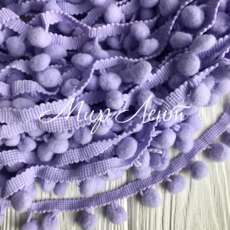 Тесьма помпончики, 1,3 см, фіолетовий, метр