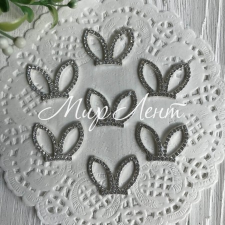 Серединка метал вушка, 3х2, 3 см, срібло, шт.