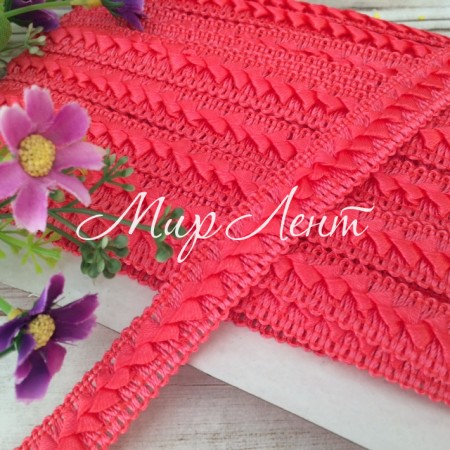 Тесьма самосу, 1,8 см, кораловий