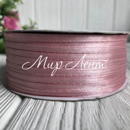 Атлас 0,3 см, пудровый, рулон 225 м