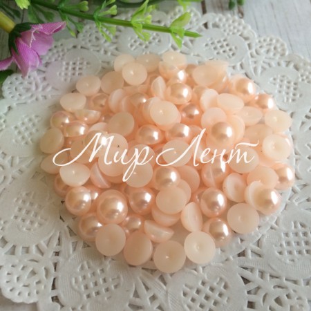 Напівбусина, 8 мм, персикова, 100 шт.