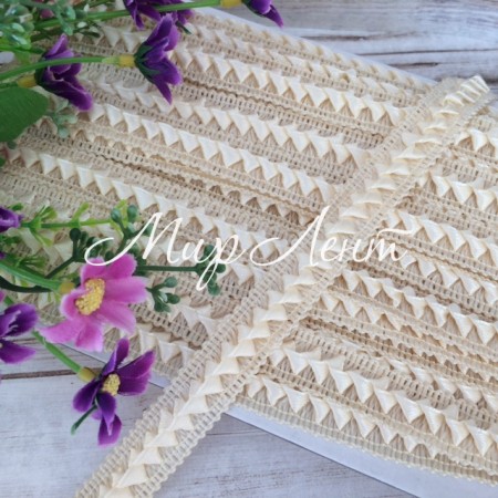 Тесьма самоса, 1,8 см, молочная