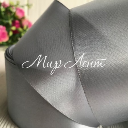 Атлас 5 см, серебро, рулон 33 м