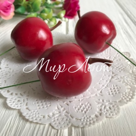Яблучко велике на дроті, 3,5 см, бордове, шт.