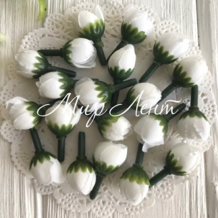 Бутон трояндочки mini, 1,5 см, білий