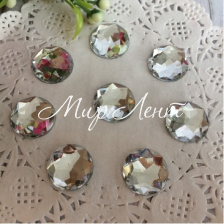 Круг із гранями, 16 мм, прозорий, 1 шт.