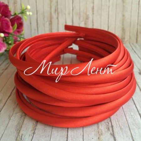 Обруч пластик в атласе, 1 см, красный, шт.